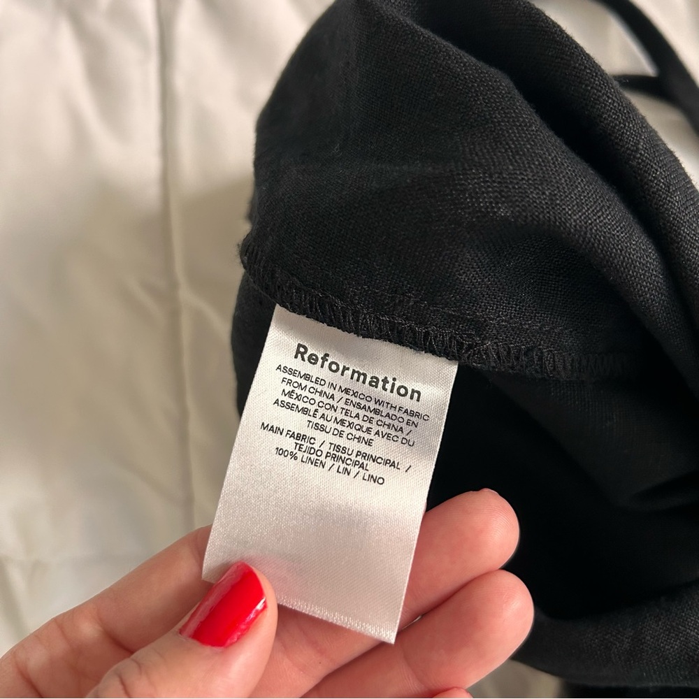 Reformation 100% linen black drawstring pants SP - Picture 13 of 14